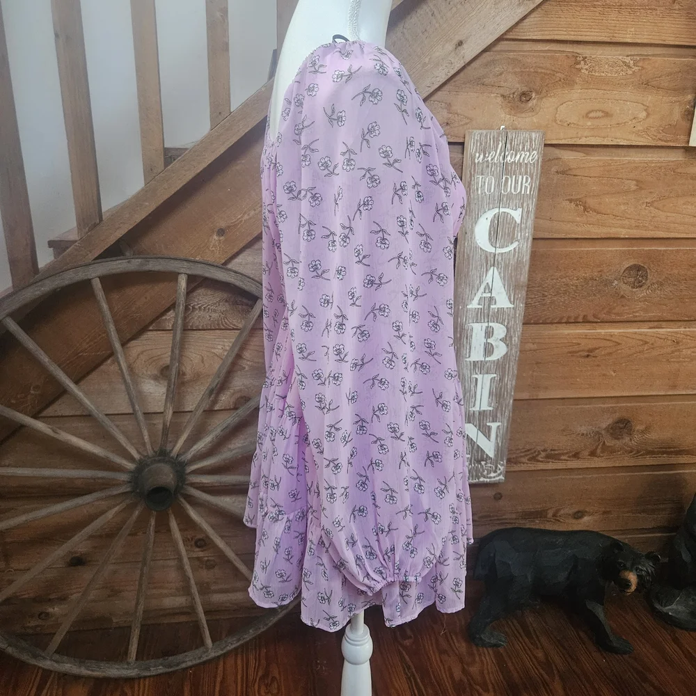 Forever 21 Purple and Pink Long Sleeve Sundress - Picture 8 of 11